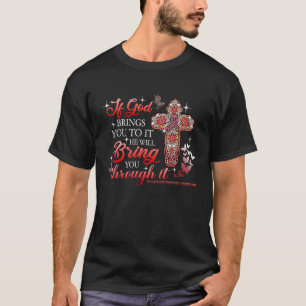 Camiseta Se Deus Lhe Traz Para Isso Cruzamento Cristão Pulm