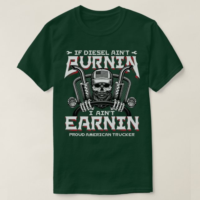 Camiseta Se Diesel Aint Burnin Funny Trucker S (Frente do Design)