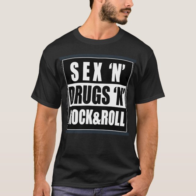 Camiseta Se drugs and rock n roll 1 friend (Frente)