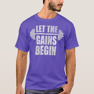 CAMISETA SE ELE GANHA COMEÇAR BARBELL WEIGH LEVANTANDO O GY