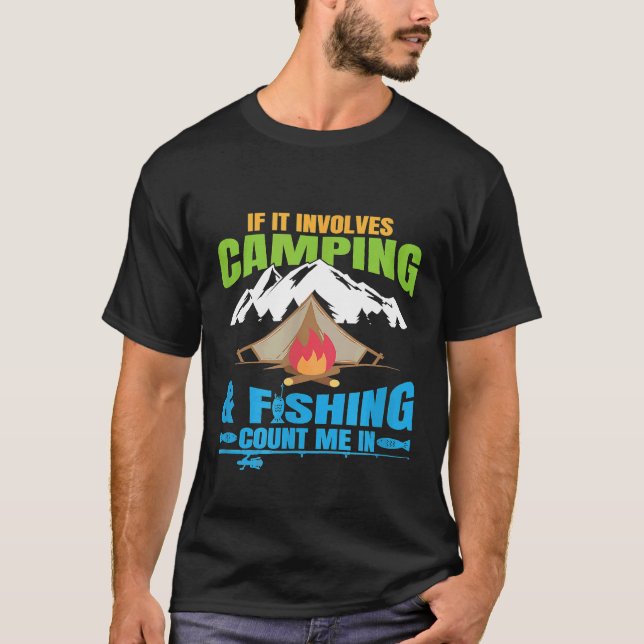Camiseta Se Envolve Acampamento Pesca Conte Comigo (Frente)