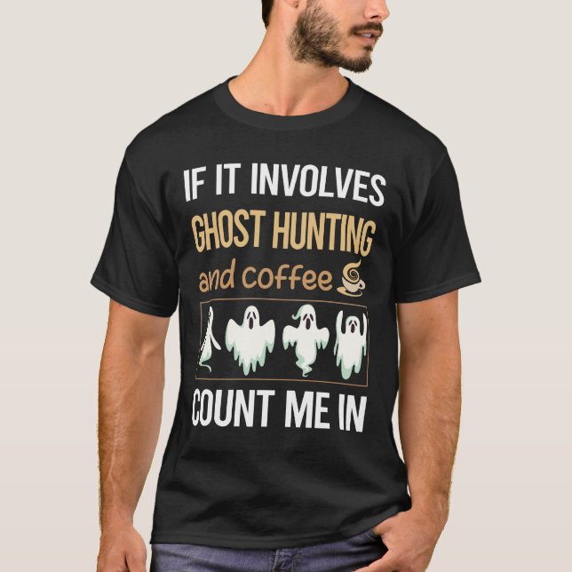 Camiseta Se Envolve Café Caça-Fantasmas Paranormal (Frente)