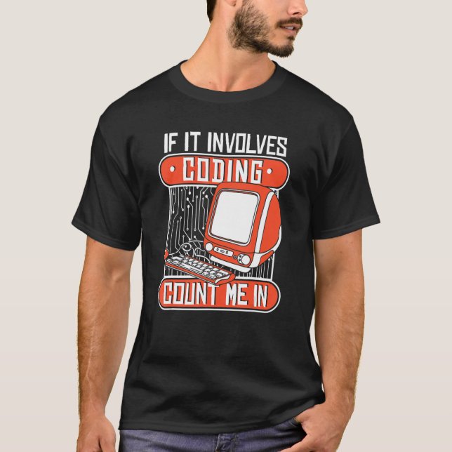 Camiseta Se Envolve Codificação Conte Comigo Coder Software (Frente)