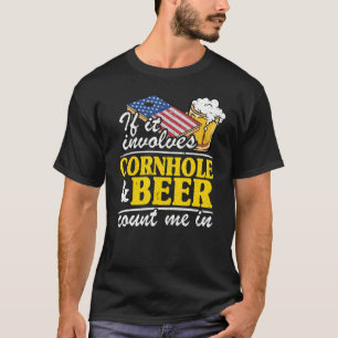 Camiseta Se Envolve Cornhole e Cerveja Me Inclua Usa Fla