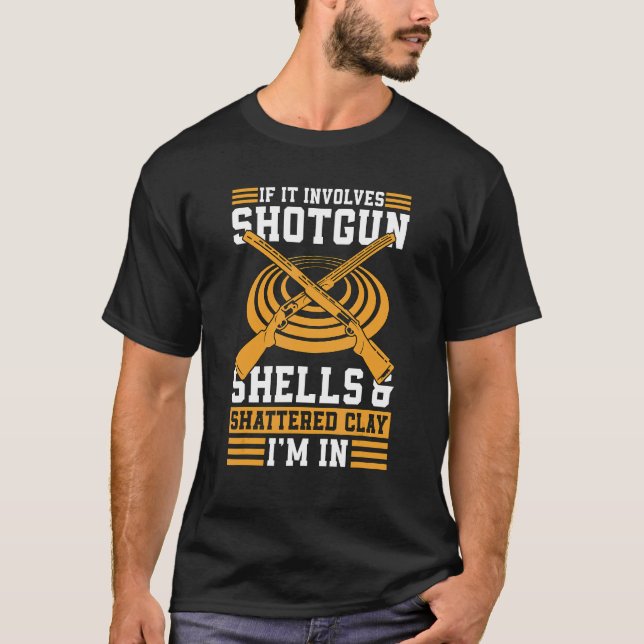 Camiseta Se Envolve Espingarda E Tiro Ao Prato De Caça Tiro (Frente)