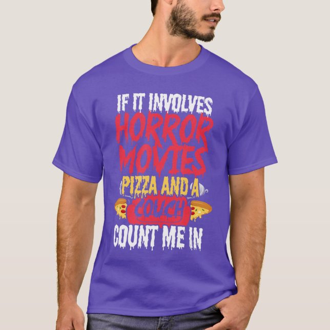 Camiseta Se Envolve Filmes de Terror Pizza Divertido Comida (Frente)