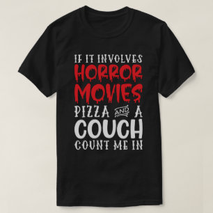 Camiseta Se Envolve Filmes de Terror Pizza E Um Sofá