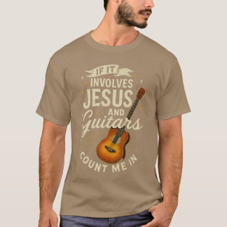 Camiseta Se Envolve Jesus e Guitarras Guitarrista Christi