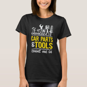 Camiseta Se Envolve Peças e Ferramentas de Carro, Conte Com