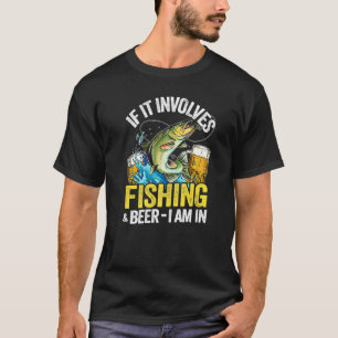 Camiseta Se Envolve Pesca e Cerveja, Eu Estou Dentro Pescad