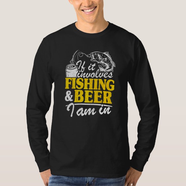 Camiseta Se Envolve Pesca e Cerveja Eu Estou Dentro Pescado (Frente)