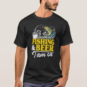 Camiseta Se Envolve Pesca e Cerveja Eu Estou Dentro Pescado