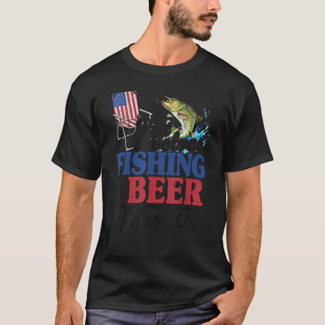 Camiseta Se Envolve Pesca e Cerveja Eu Estou na Bandeira Am (Frente)