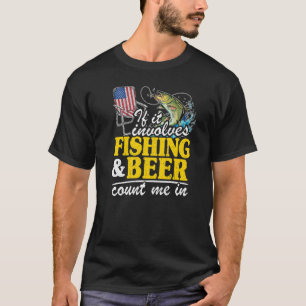 Camiseta Se Envolve Pesca e Cerveja Me Inclua Bandeira dos
