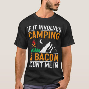 Camiseta Se Envolver Bacon Conte-Me Em Acampamento Engraçad