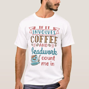 Camiseta Se Envolver Café e Beadwork Conte-Me Em