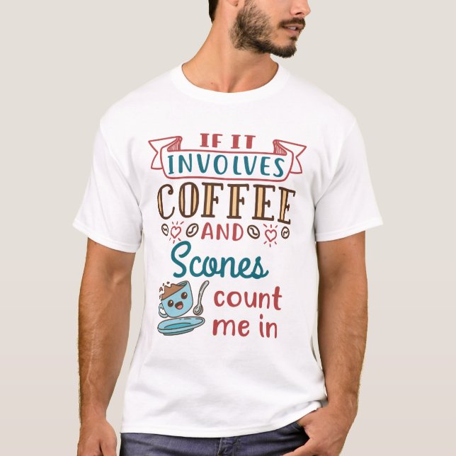 Camiseta Se Envolver Café e Scones Conte-Me (Frente)