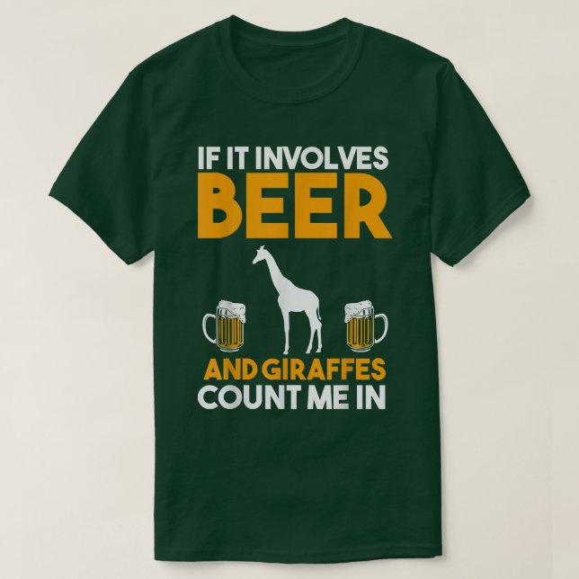 Camiseta Se Envolver Cerveja E Girafas  (Frente do Design)