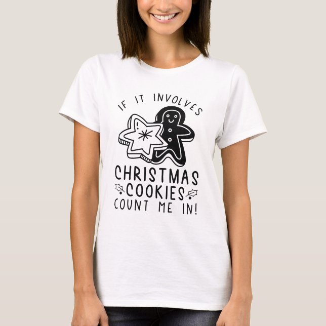 Camiseta Se Envolver Cookies De Natal Conte-Me Em (Frente)