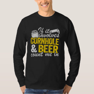 Camiseta Se Envolver Cornhole E Beer Conte-Me Em Bean Ba