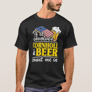 Camiseta Se Envolver Cornhole E Beer Conte-Me Na Fla Dos Eu