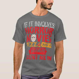 Camiseta Se envolver filmes de terror PIZZA e sofá