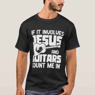 Camiseta Se Envolver Jesus E Guitarras Conte-Me Em Jesus
