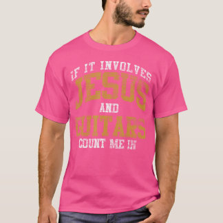 Camiseta Se Envolver Jesus E Guitarras Contem-Me Em Guita