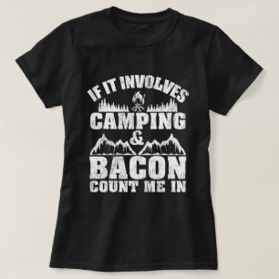 Camiseta Se Envolver O Acampamento De Bacon Engraçado