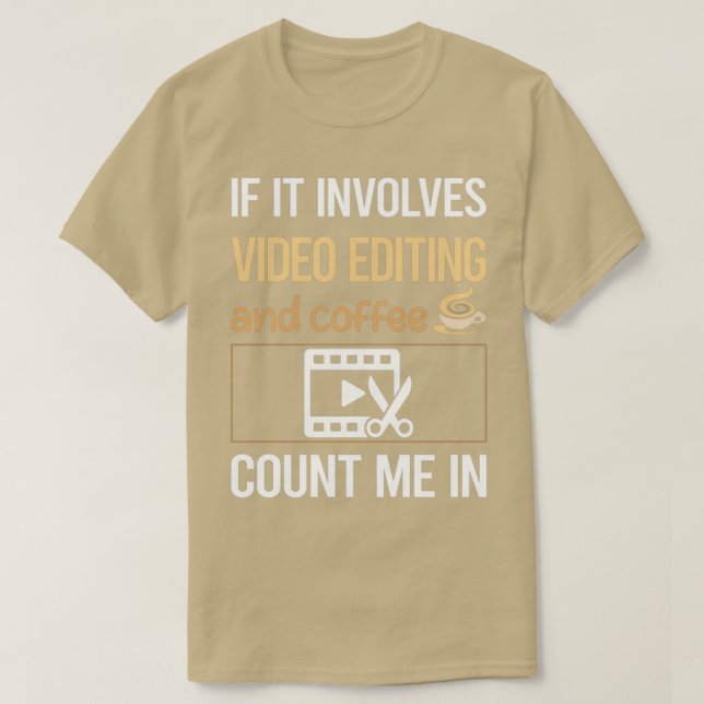 Camiseta Se Envolver O Editor De Edição De Vídeo De Café (Frente do Design)