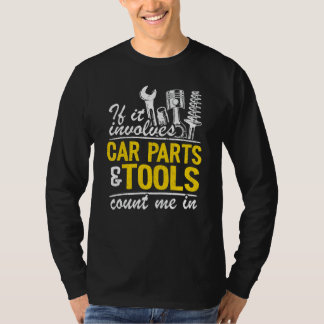Camiseta Se Envolver Peças E Ferramentas De Carros, Conte-M