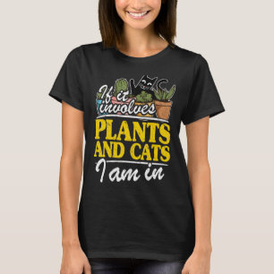 Camiseta Se Envolver Plantas E Gatos, Estou Na Garden Gar