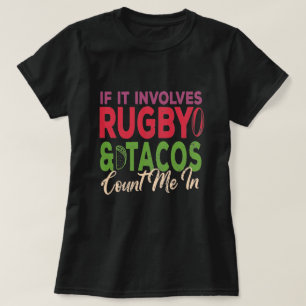 Camiseta Se Envolver Rugby E Tacos Conte-Me Com Presente