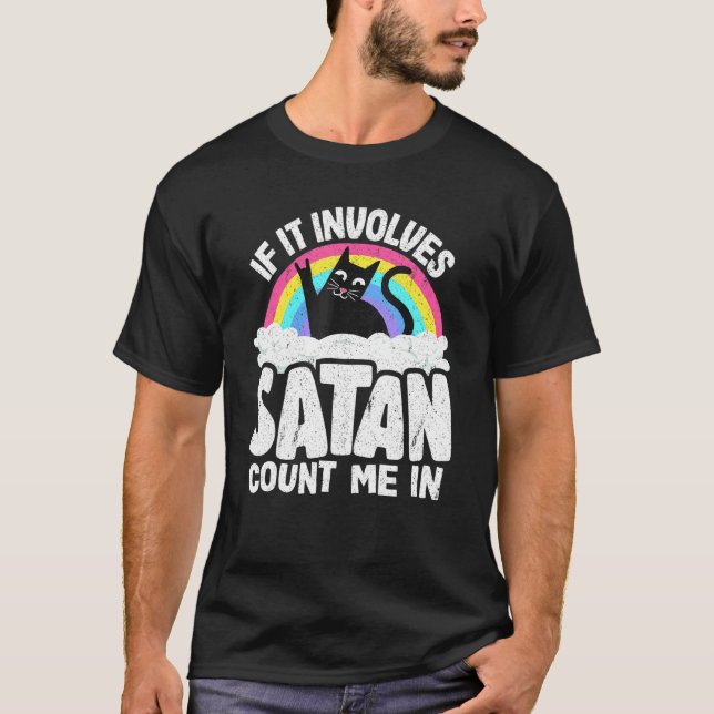 Camiseta Se Envolver Satã Conte-Me Em Cat Heavy Metal R (Frente)