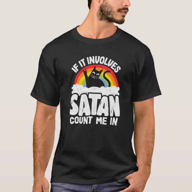 Camiseta Se Envolver Satã Conte-Me Em Cat Heavy Metal R (Frente)