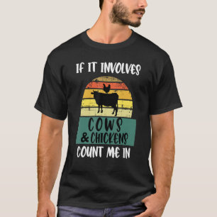 Camiseta Se Envolver Vacas E Frangos Conte-Me Na Fazenda