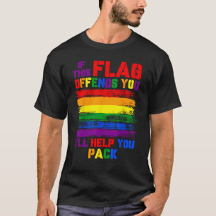 Camiseta Se este sinalizador o ofender, eu o ajudarei a emb
