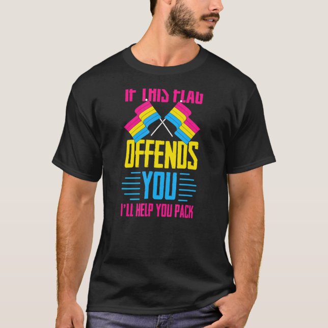 Camiseta Se este sinalizador te ofender, eu o ajudarei a em (Frente)