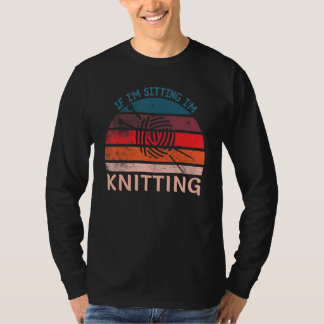 Camiseta Se Estou Sentada Estou Tricotando Tricoteiras Engr