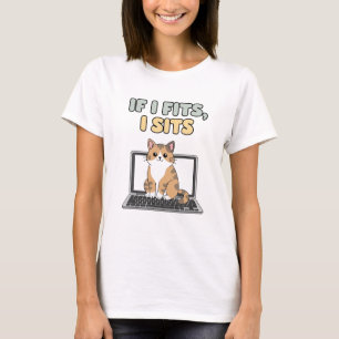 Camiseta Se eu Ajustado, eu me sento - Gato engraçado na ca