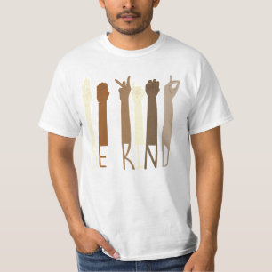 Camiseta Sê gentil com a linguagem de sinais da mão Tshir