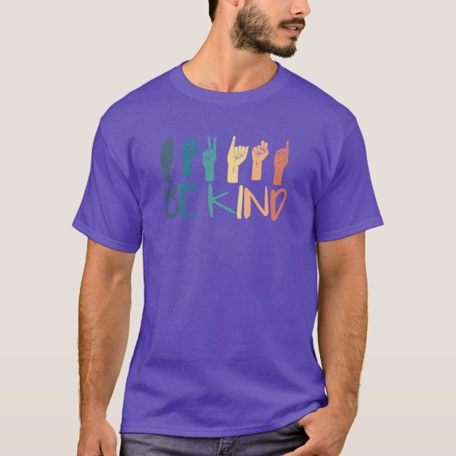 Camiseta Sê Gentil Sinal de Mão Professores de Língua de Si (Frente)