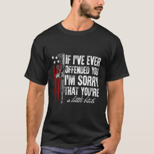 Camiseta Se Já Te Ofendi, Sinto Muito, Bandeira Americana