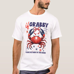 Camiseta Se o Crabby Por Favor Volte à Praia Verão Divertid