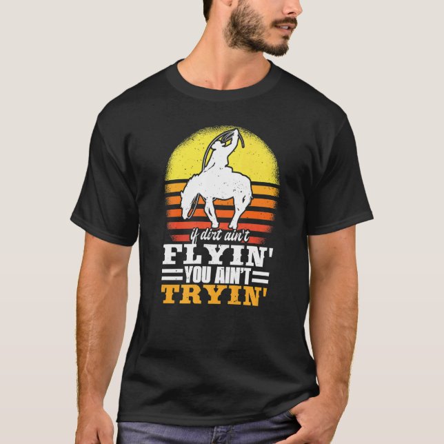 Camiseta Se o diafragma não voar, o touro do cavalo voa par (Frente)