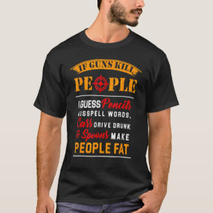 Camiseta Se O Matar Gun S Pencils Perder Palavras Ortográfi