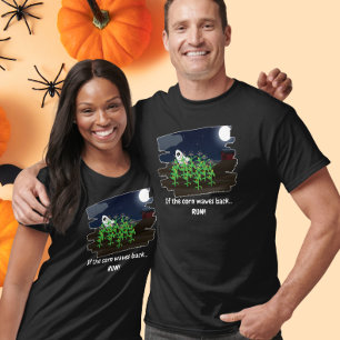 Camiseta Se o Milho Acena de Volta Funny Halloween Fantasma