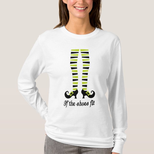 Camiseta Se os calçados couberam o Dia das Bruxas engraçado (Frente)
