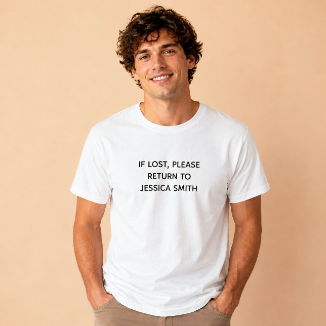 Camiseta SE PERDIDO DEVOLVA AO Nome Personalizado (Criador carregado)