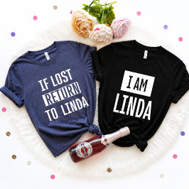 Camiseta Se Perdido Devolver ao Nome Personalizado Casal Di